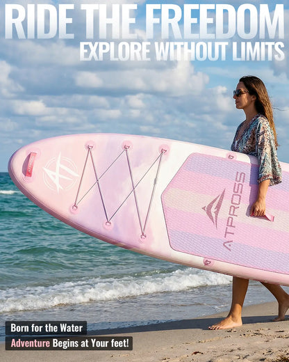 [Father'S Day]11'6" X 35" Extra Wide Inflatable Paddle Board with Kayak Seat, 450LBS Capacity Stable SUP for Adults & Beginners, Non-Slip EVA Deck, Complete Accessories Kit & Backpack for Lake, Fishing, Yoga & Family Adventures,Atpross