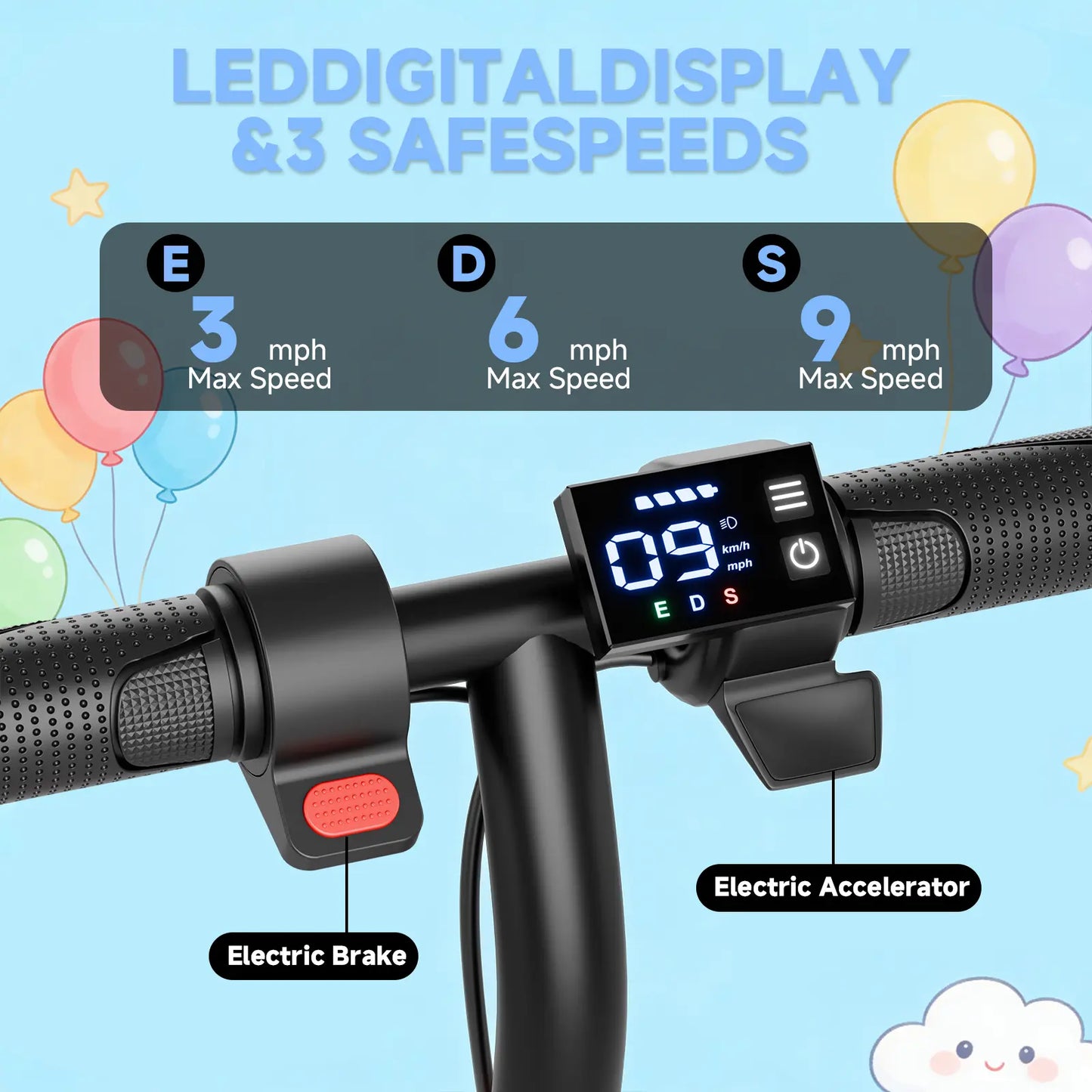 250W Electric Kids Scooter,9Mph Max Speed, 6.5" Solid Tires,3 Riding Modes (E/D/S) Children Electric Scooter,4.4Ah Battery Electric Scooter for Boys and Girls,Lightweight 16Lbs, Children Electric Scooter