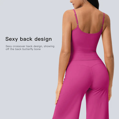 Tenwolf New Yoga Set: Camisole Top, High-Waisted Quick-Dry Casual Shorts, Running & Outdoor Yoga Outfit