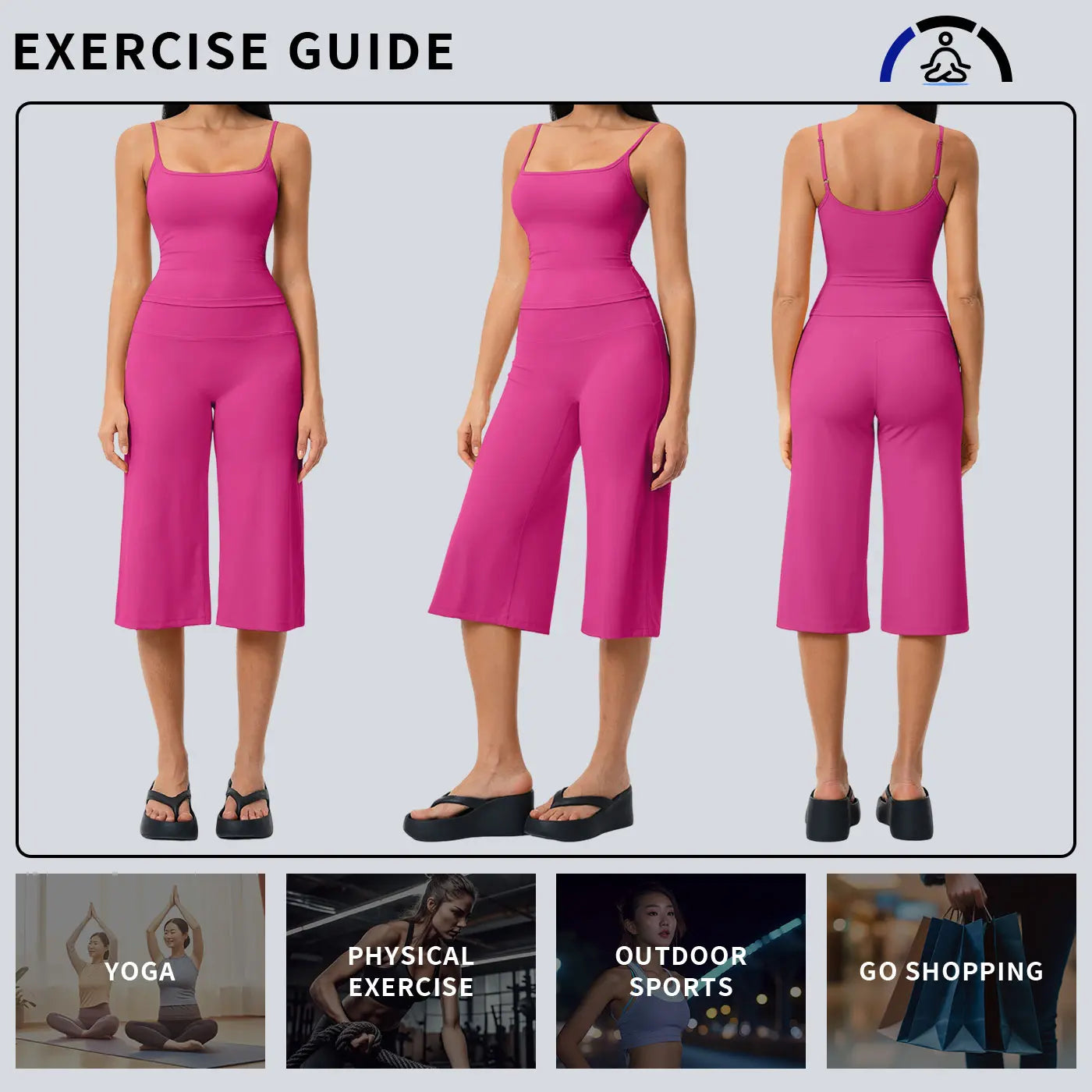 Tenwolf New Yoga Set: Camisole Top, High-Waisted Quick-Dry Casual Shorts, Running & Outdoor Yoga Outfit
