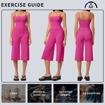 Tenwolf New Yoga Set: Camisole Top, High-Waisted Quick-Dry Casual Shorts, Running & Outdoor Yoga Outfit