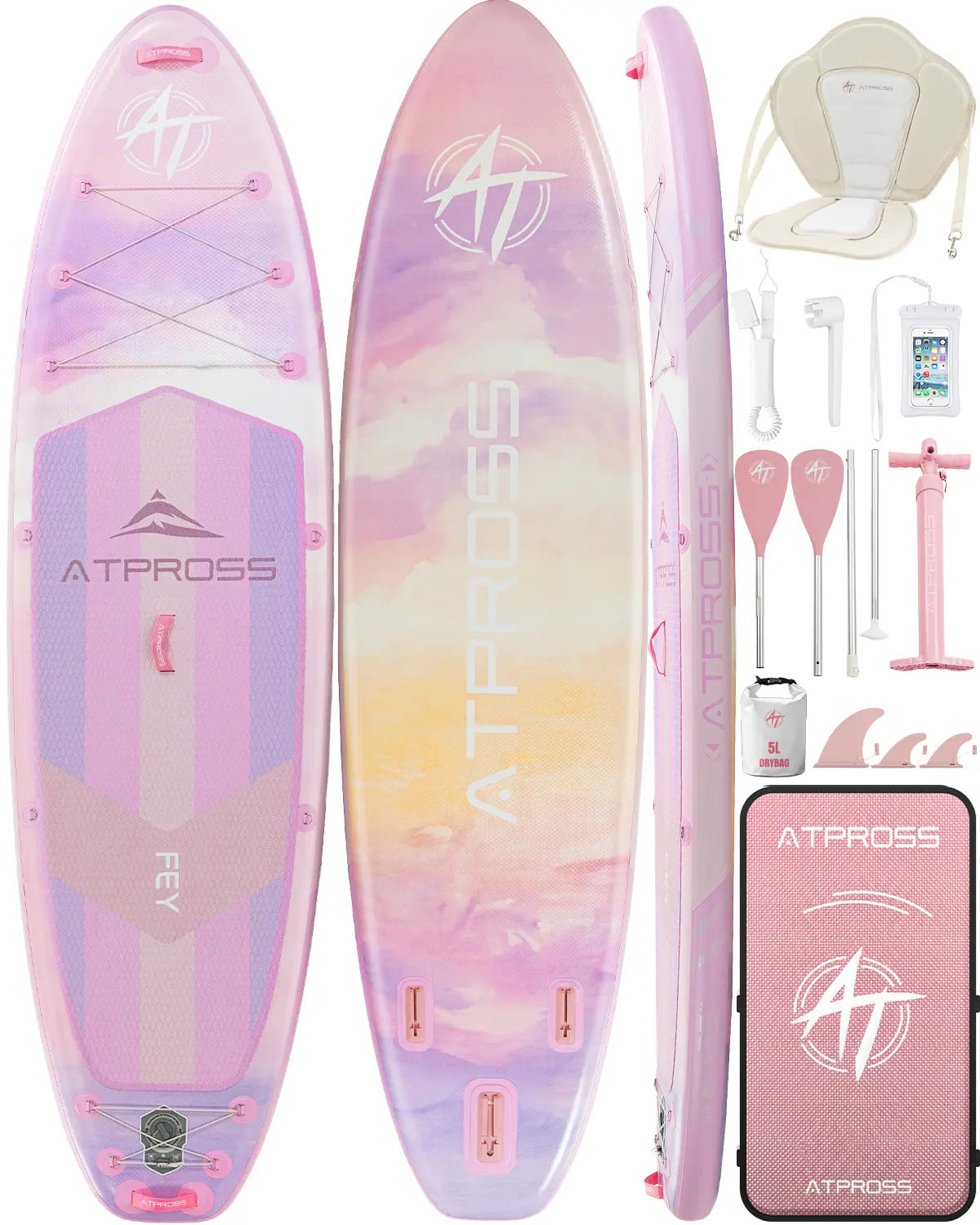 [Father'S Day]11'6" X 35" Extra Wide Inflatable Paddle Board with Kayak Seat, 450LBS Capacity Stable SUP for Adults & Beginners, Non-Slip EVA Deck, Complete Accessories Kit & Backpack for Lake, Fishing, Yoga & Family Adventures,Atpross