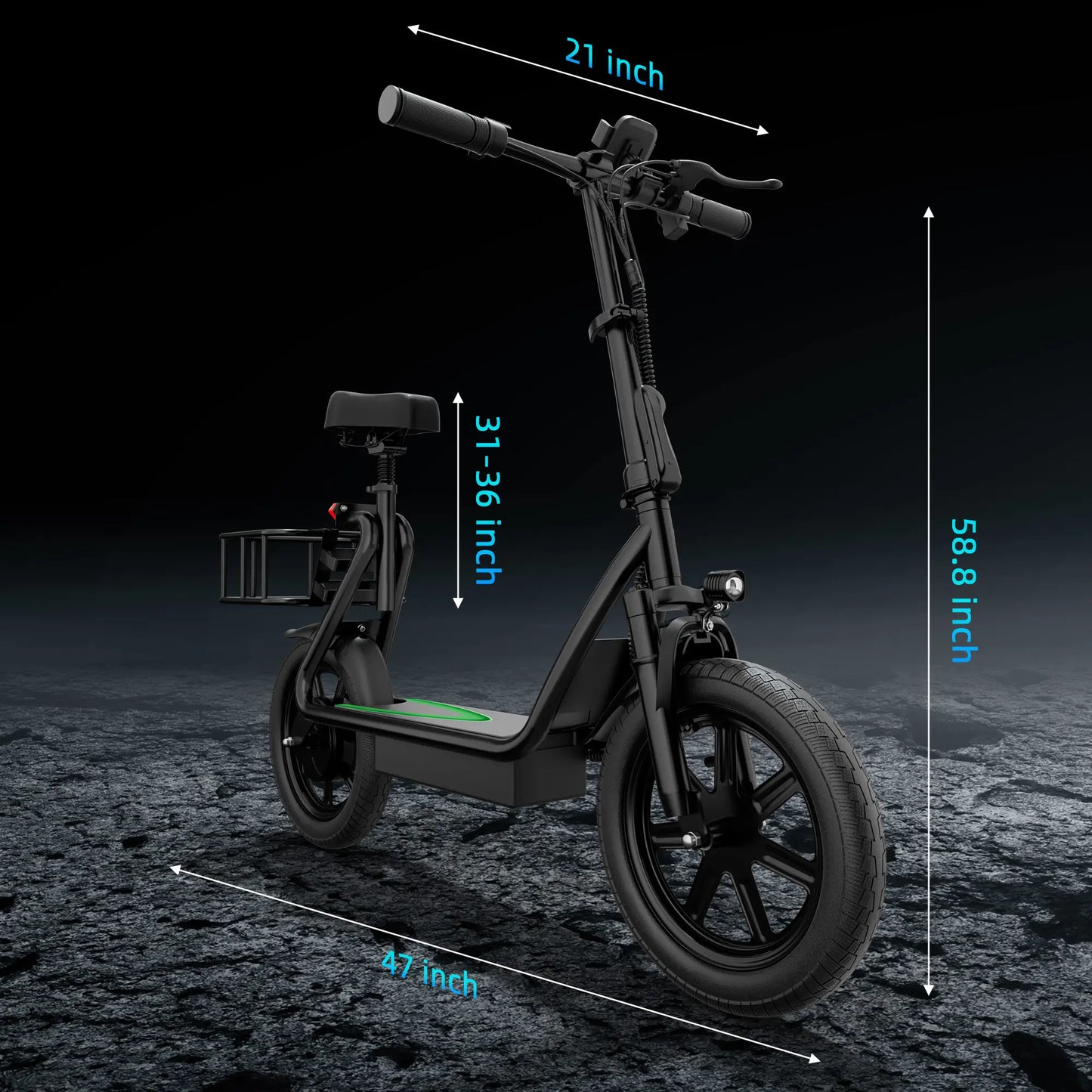 【Aopo】Adult Electric Scooter (With Seat), 500W Motor, 14-Inch Tires,Top Speed 22 Mph, 48V/10.4Ah Battery, Approx 27 Miles Range, Pet-Friendly Design, Foldable Portable Scooter.Lcd Display Kick Scooter Ev Scooter