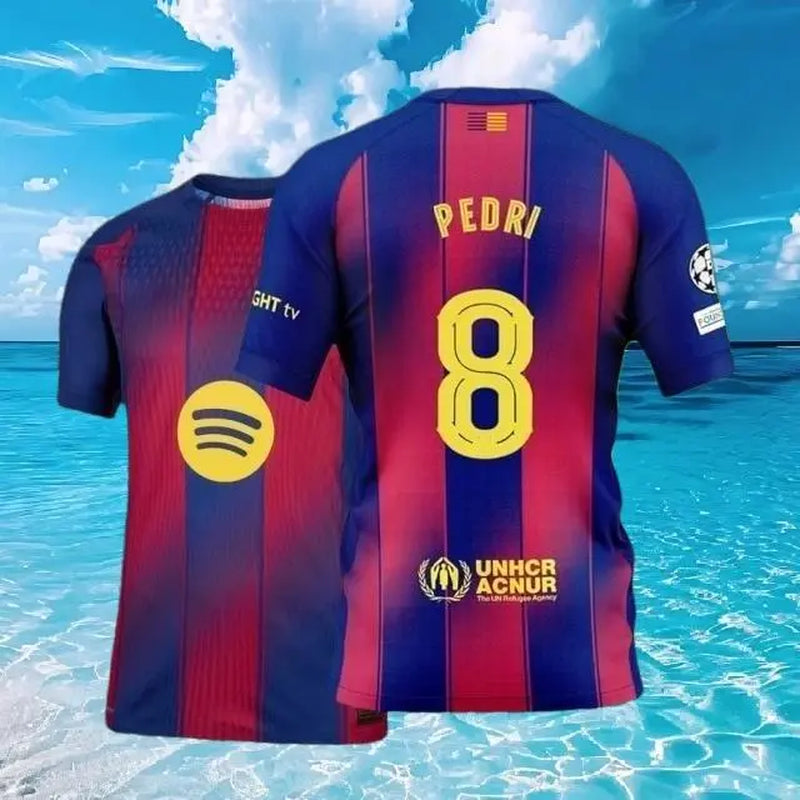 25/26 Home Red and Blue Yamal No. 10 Football Jersey