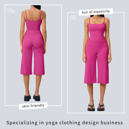 Tenwolf New Yoga Set: Camisole Top, High-Waisted Quick-Dry Casual Shorts, Running & Outdoor Yoga Outfit