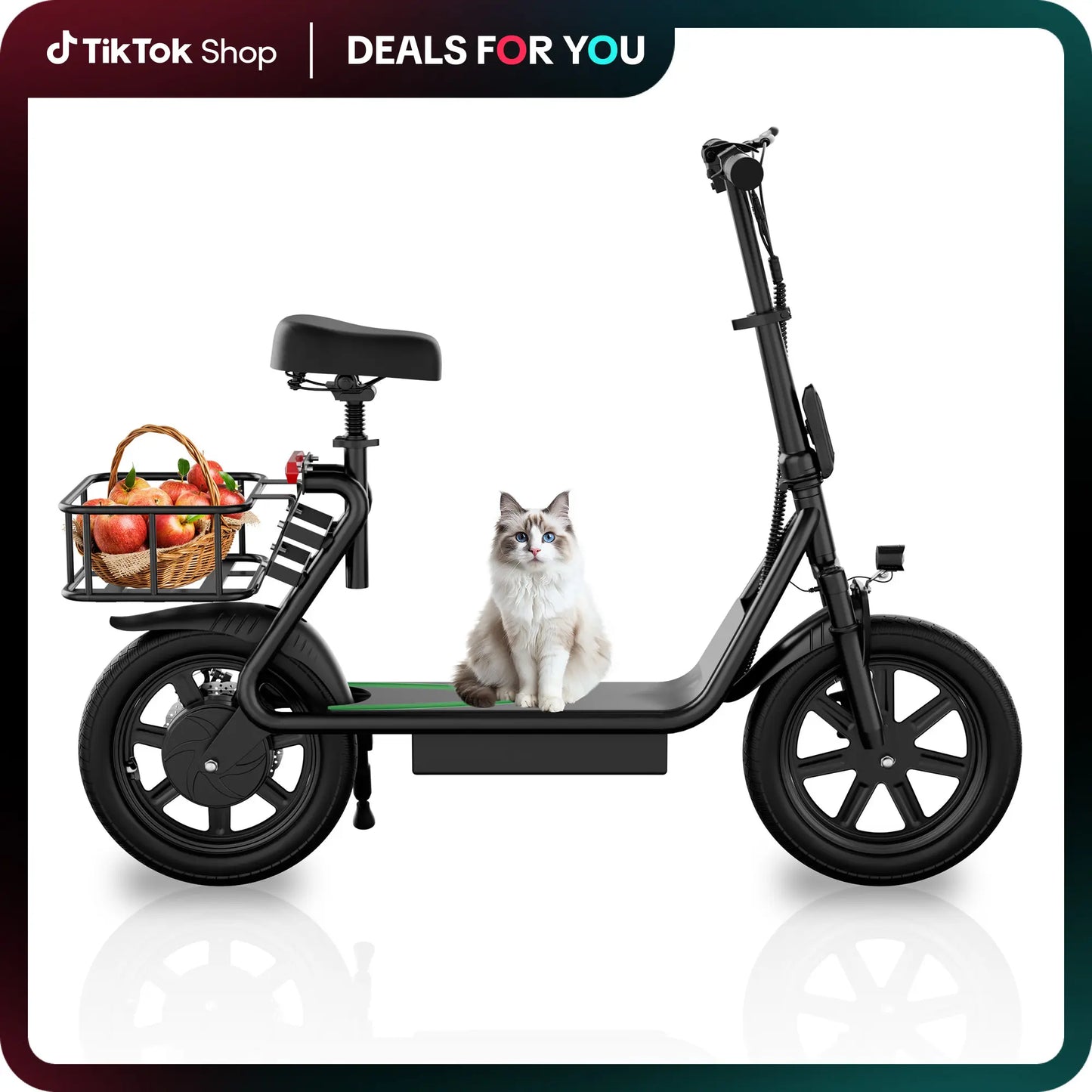 【Aopo】Adult Electric Scooter (With Seat), 500W Motor, 14-Inch Tires,Top Speed 22 Mph, 48V/10.4Ah Battery, Approx 27 Miles Range, Pet-Friendly Design, Foldable Portable Scooter.Lcd Display Kick Scooter Ev Scooter