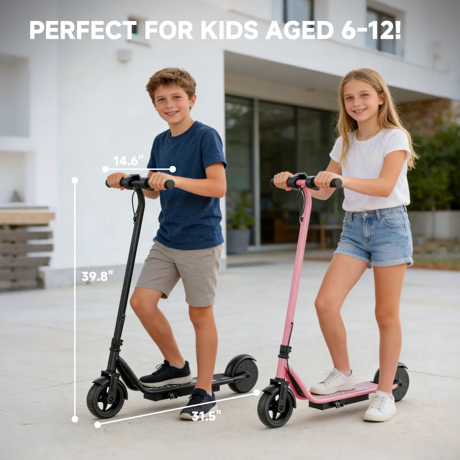 250W Electric Kids Scooter,9Mph Max Speed, 6.5" Solid Tires,3 Riding Modes (E/D/S) Children Electric Scooter,4.4Ah Battery Electric Scooter for Boys and Girls,Lightweight 16Lbs, Children Electric Scooter